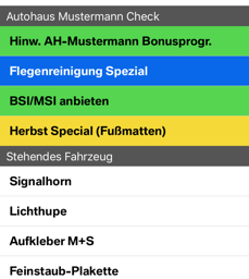 ISPA Mobile: Individuell erweiterte Checkliste